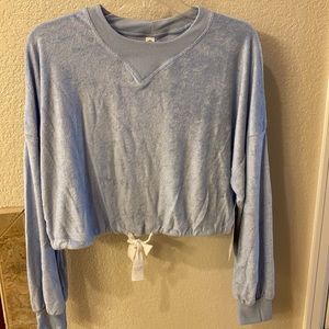 Baby blue Glyder crop sweatshirt